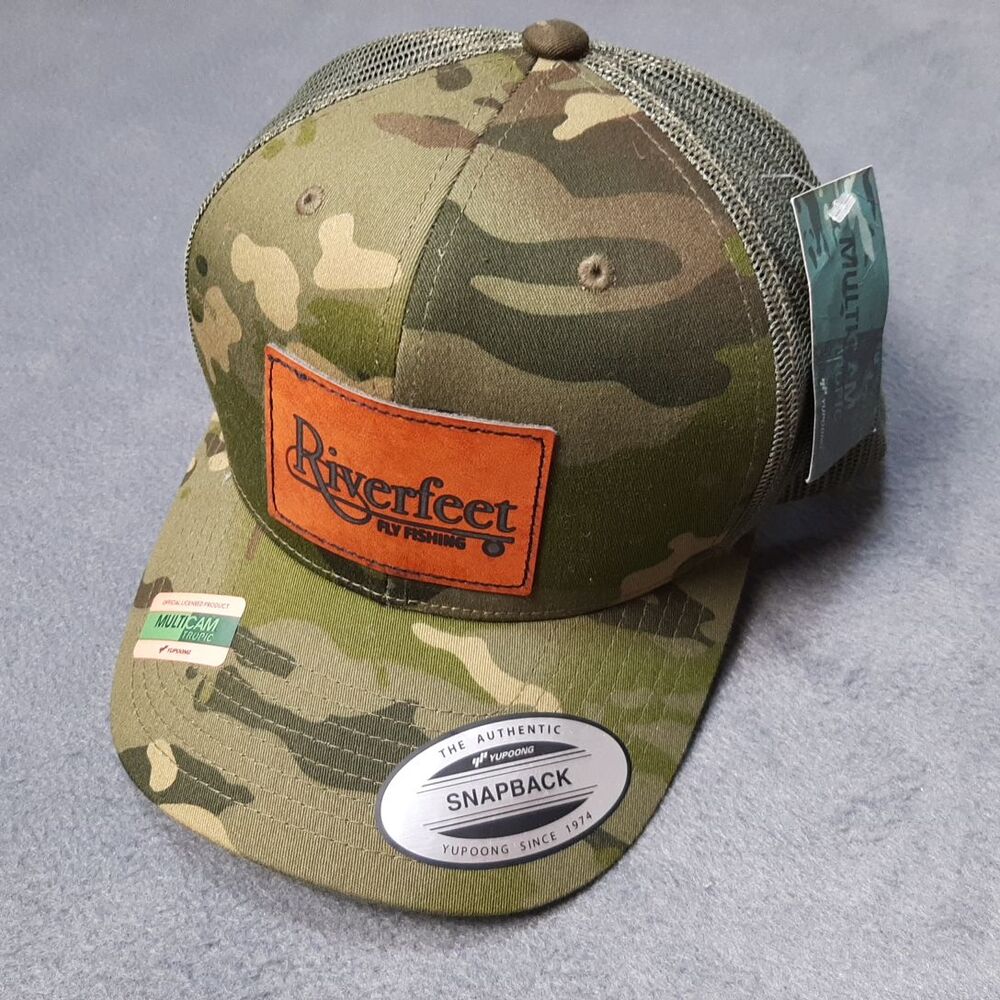 NEW Riverfeet Hat Cap Men Snapback Green Camo Fly Fishing Outdoors Hunting